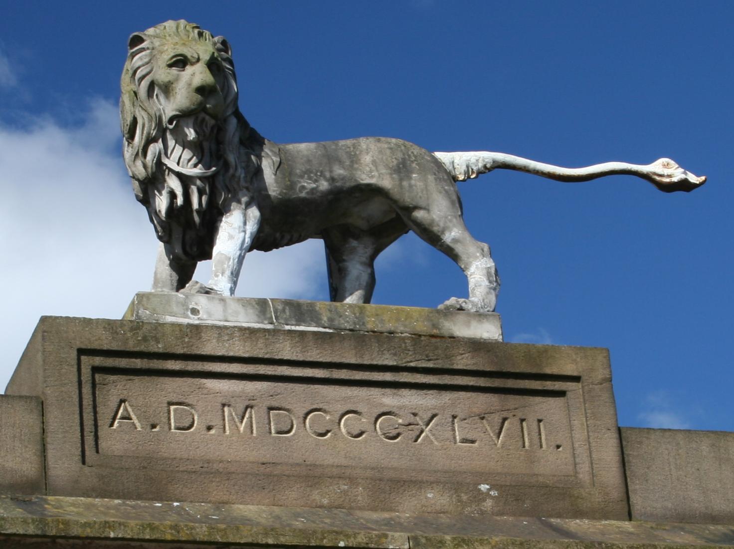 The Howard Lion above Glossop Station